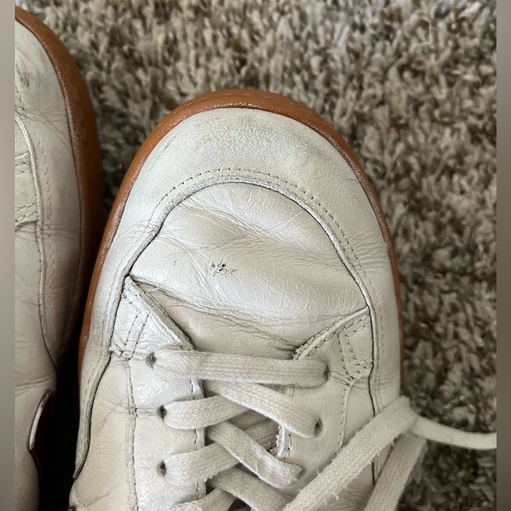 Veja V-12 Leather Open White With Red Sneakers Women’s Size 10 - Picture 12 of 16